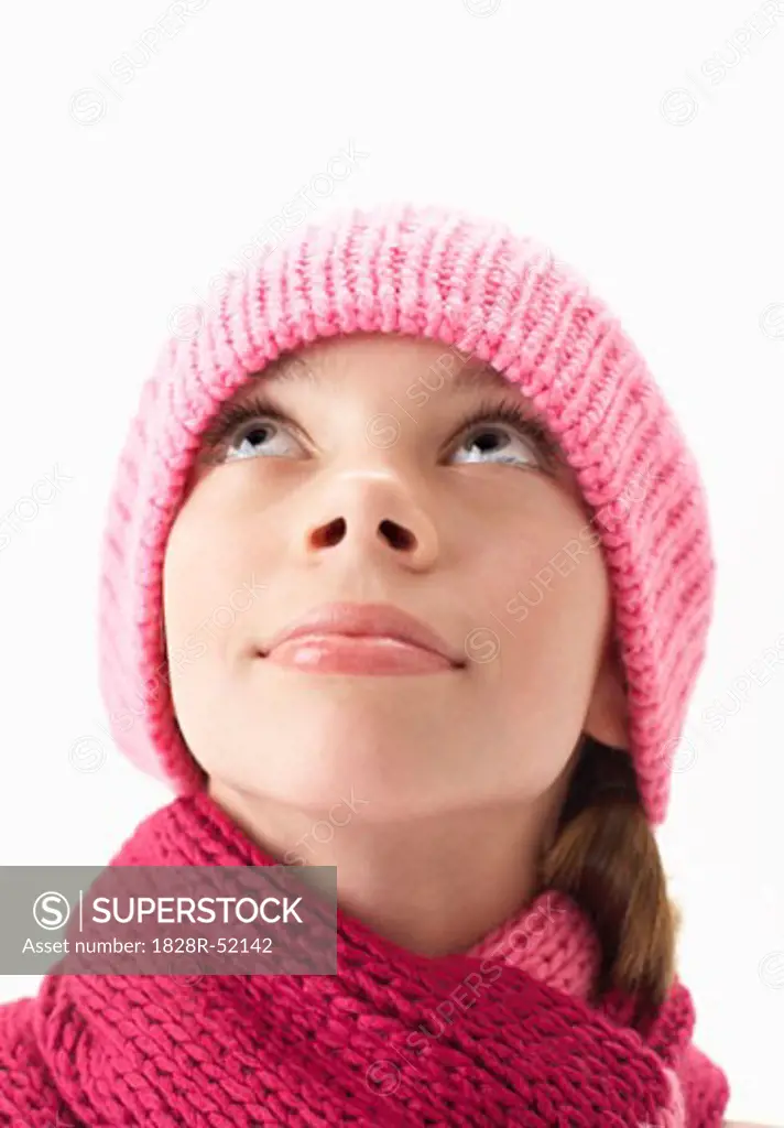 Portrait of Girl in Scarf and Toque   
