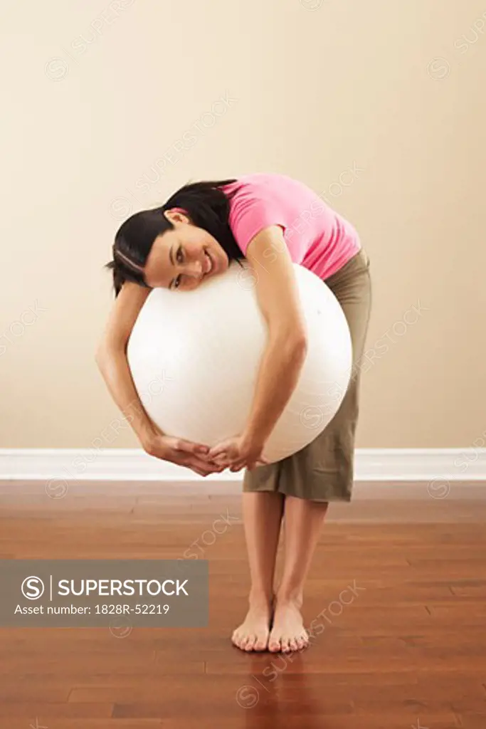 Portrait of Woman With Exercise Ball   