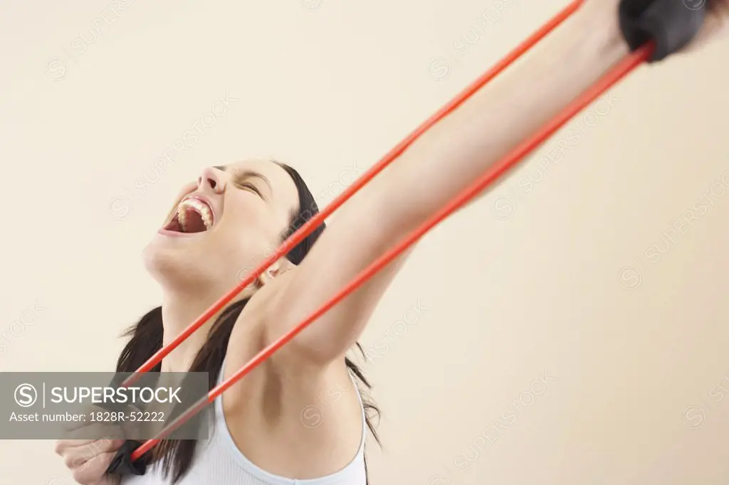 Woman With Exercise Band   