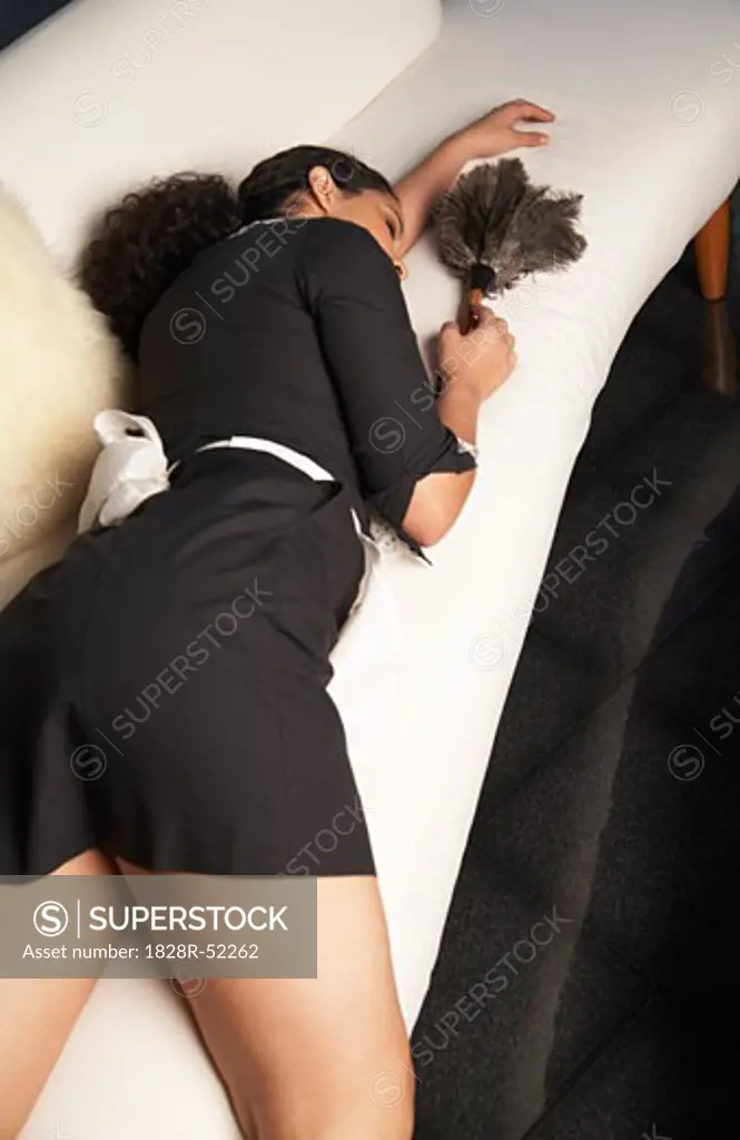 Maid Asleep on the Job   