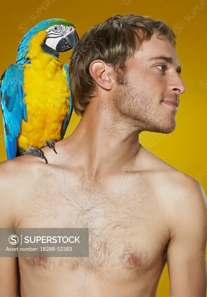 Portrait of Man with Parrot   