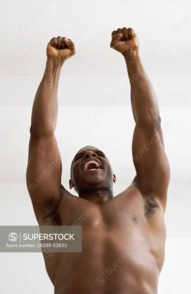 Man with Arms in Air   