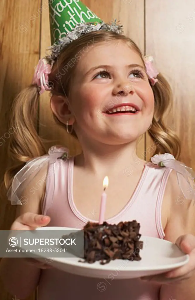 Girl Holding Birthday Cake   