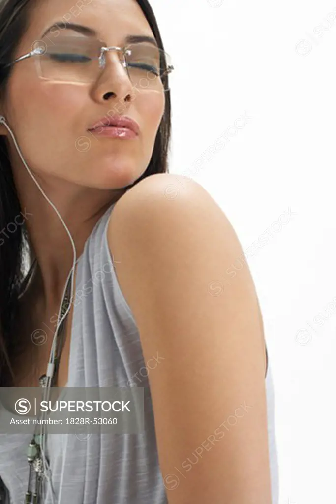 Woman Using Headphones   