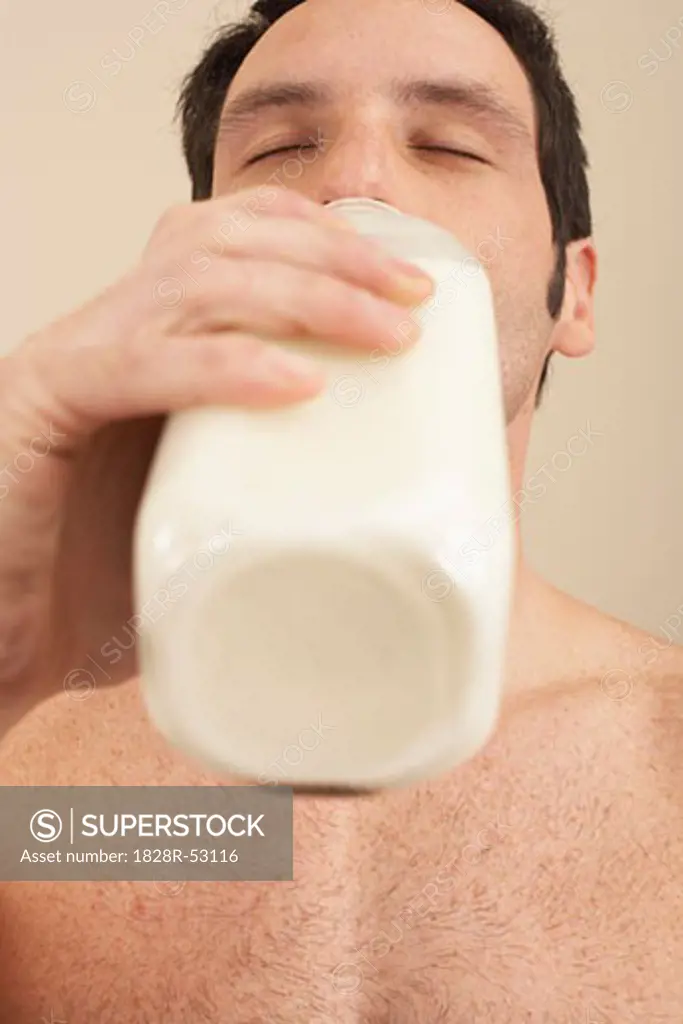 Man Drinking Milk   