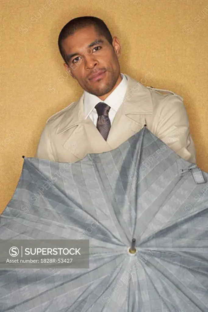 Portrait of Man with Umbrella   