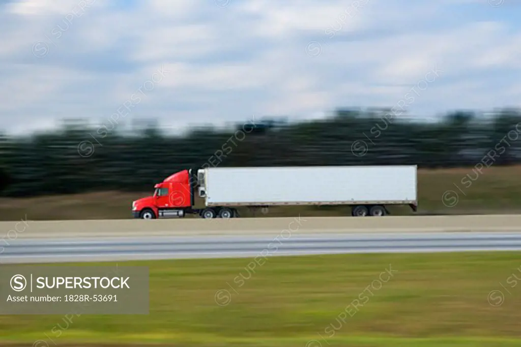 Transport Truck on Highway   