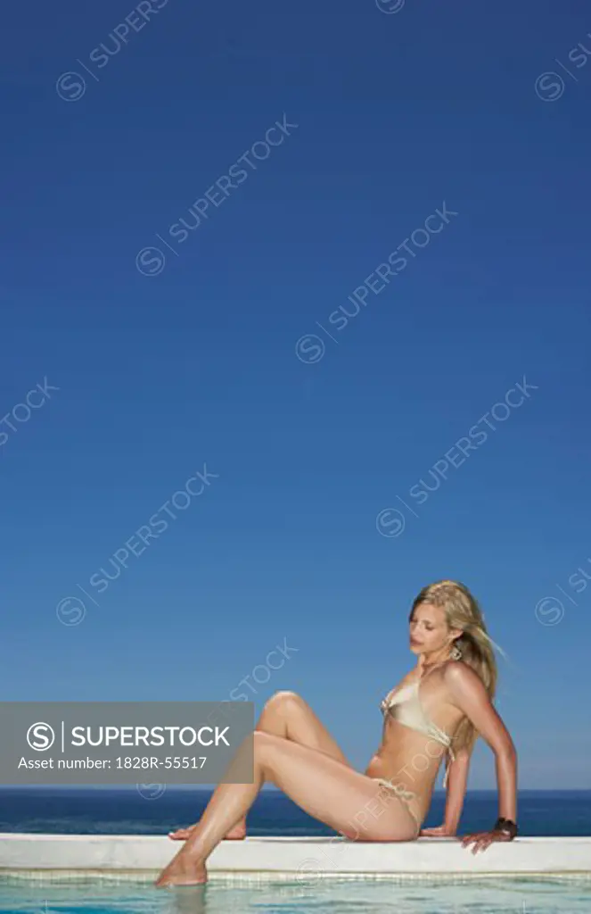 Woman At Poolside   