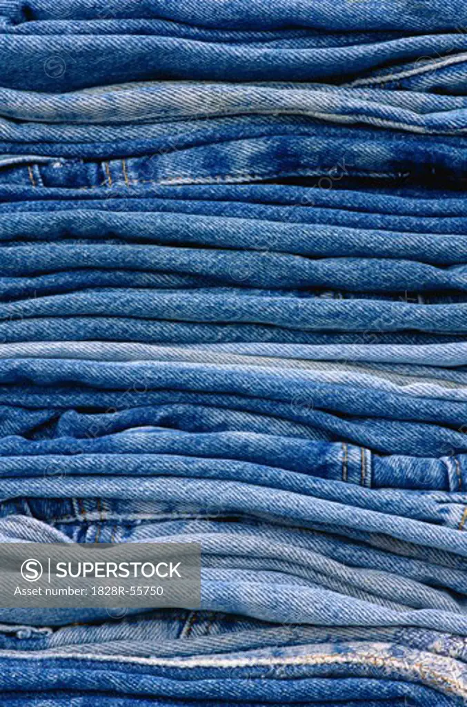Stack of Old Jeans   