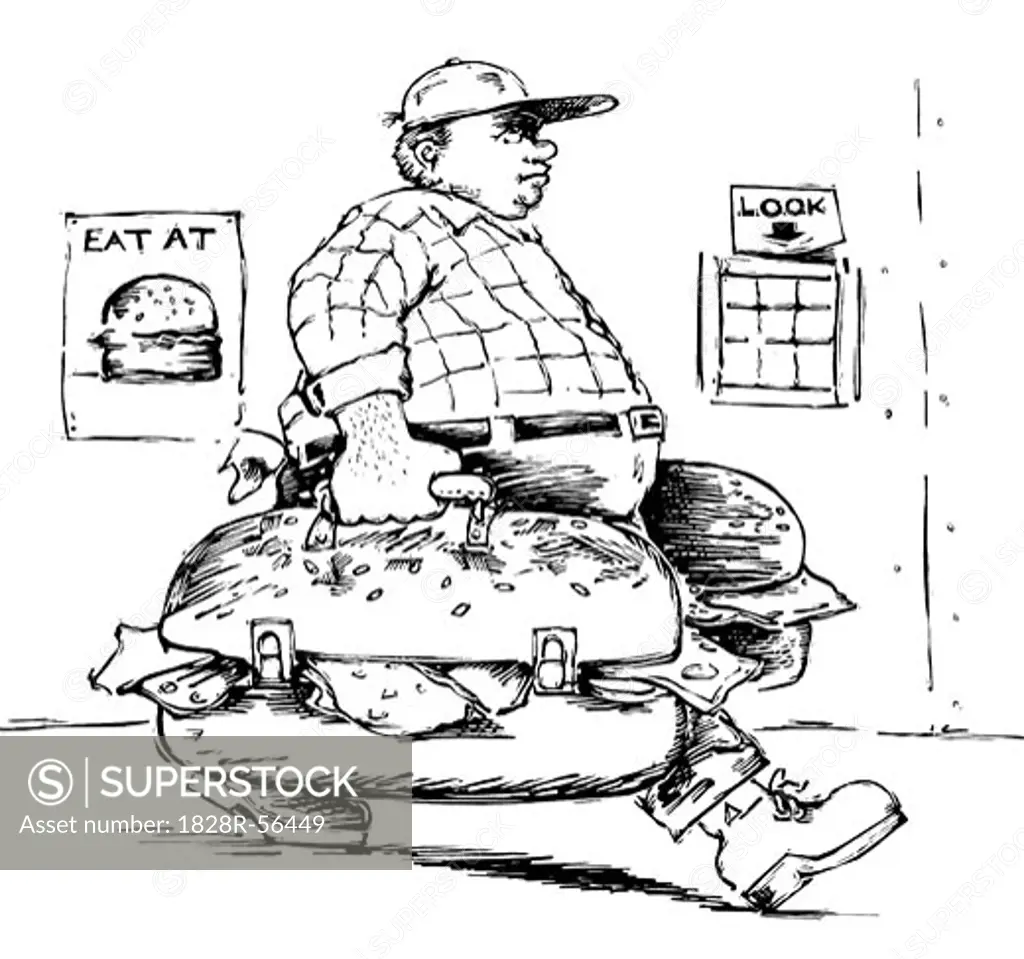 Illustration Of Man Carrying Lunch   