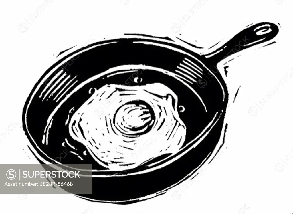 Illustration of Egg in Frypan   