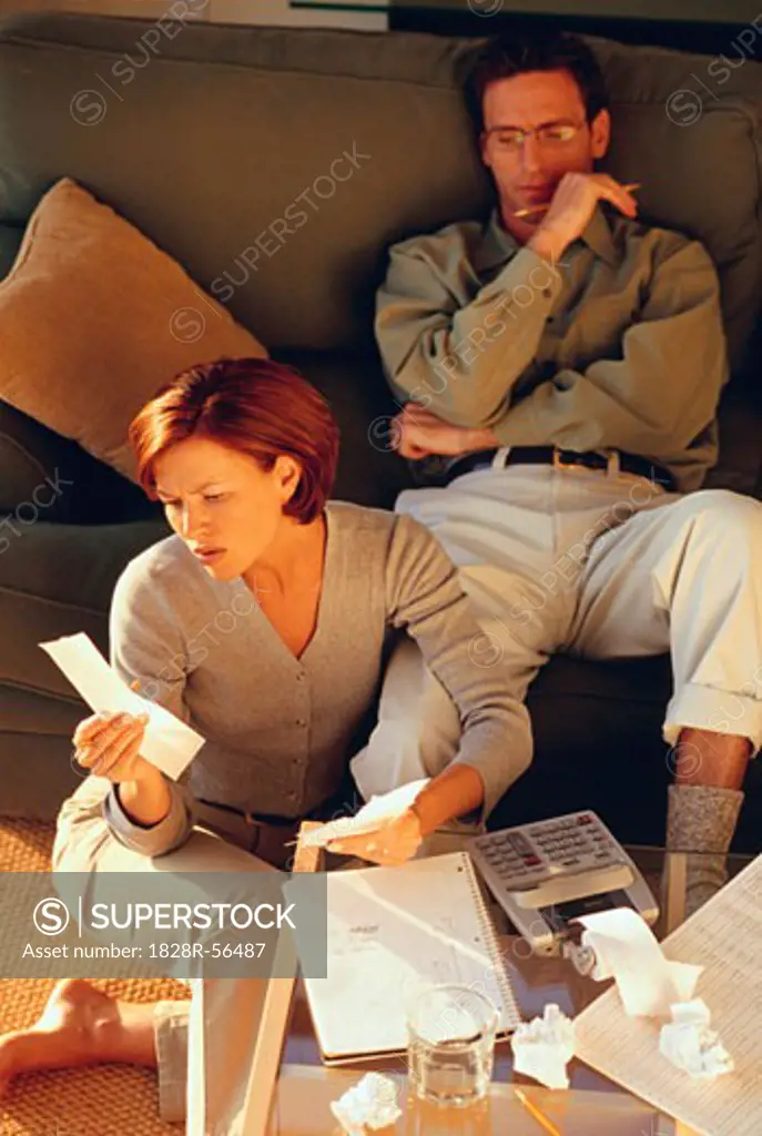 Couple doing Finances   