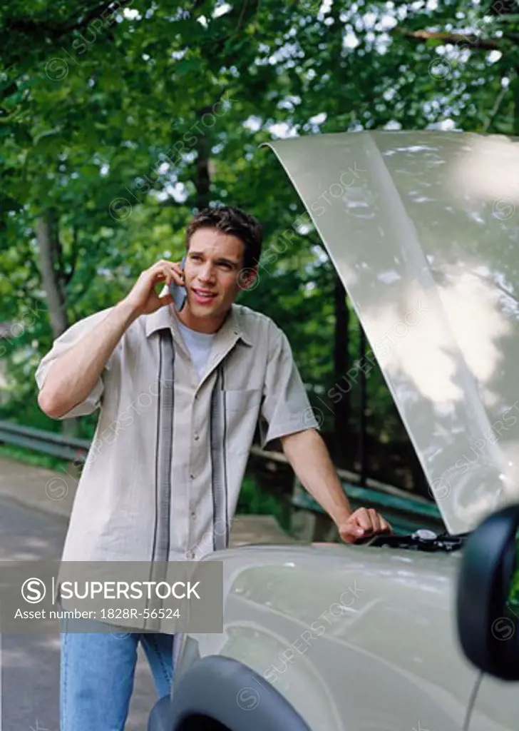 Man with Car and Telephone   