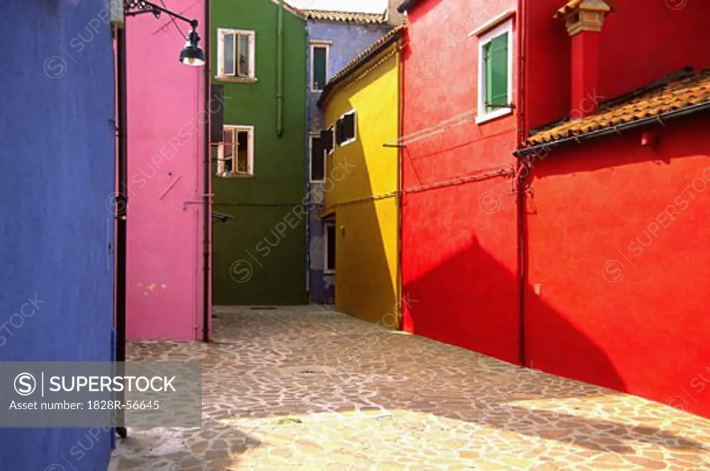 Colorful Houses, Island of Burano, Venetian Lagoon, Italy   