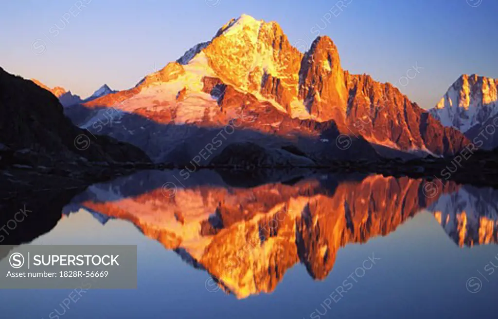 Aiguille Verte Reflected in Lac Blanc, Chamonix, France   