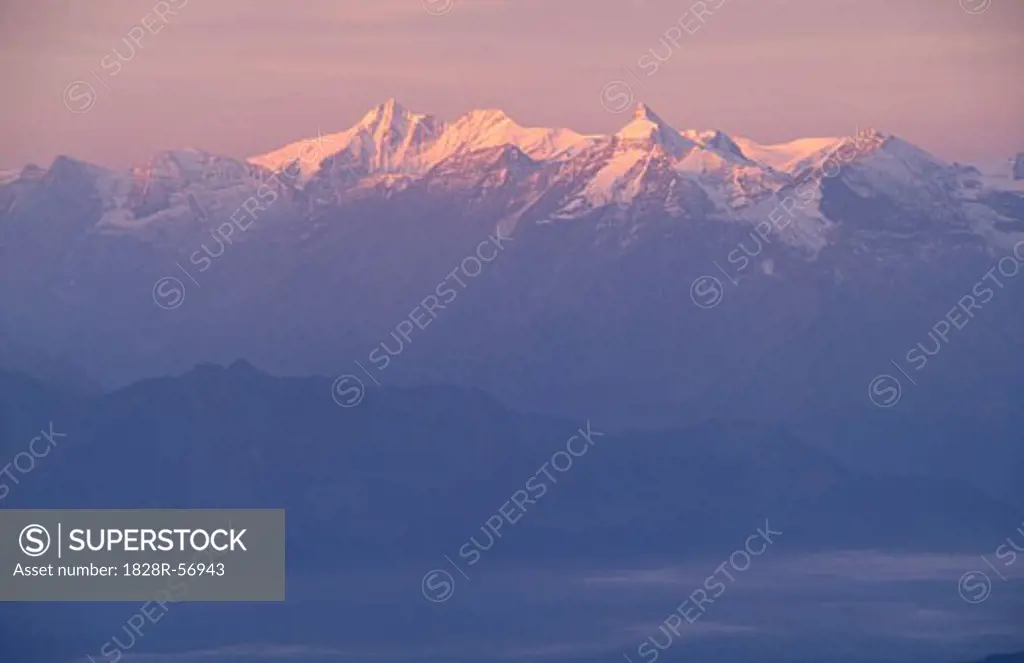 Sunset Over Mountains, Austria Alps   