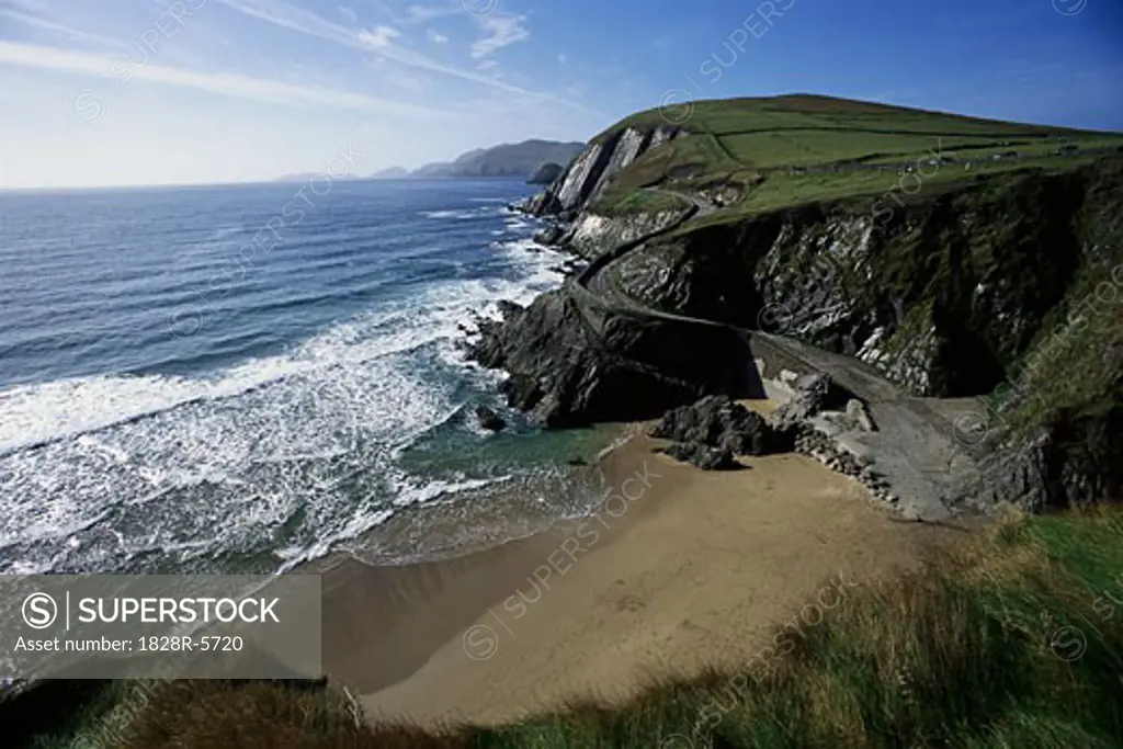 Beach and Rocky Shoreline, Dingle Peninsula, Ireland   