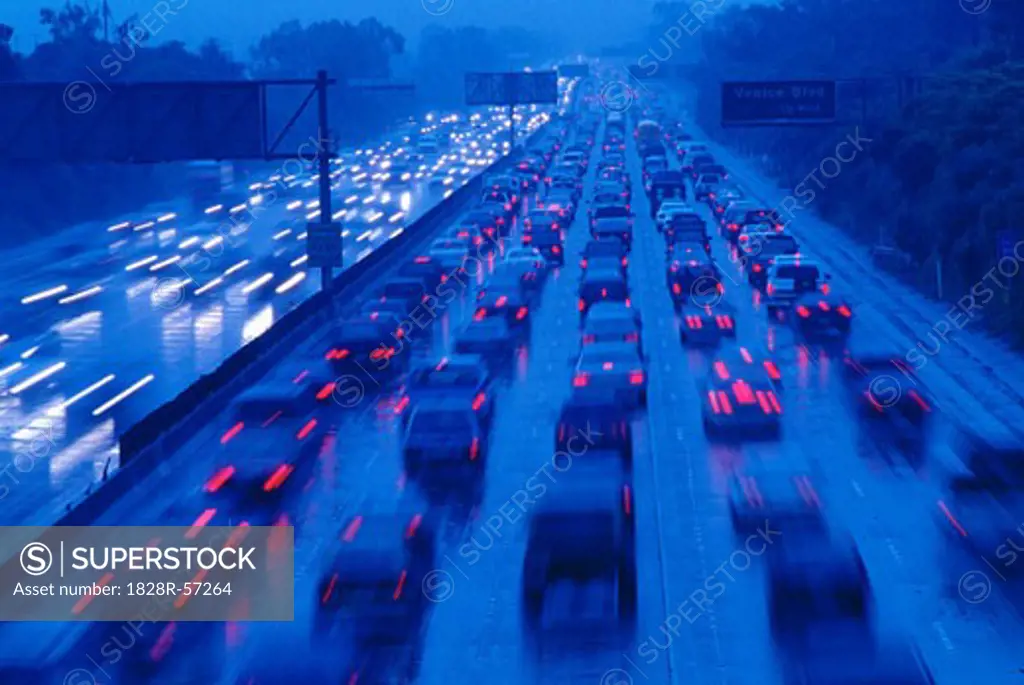 Traffic on Highway, Los Angeles, California, USA   