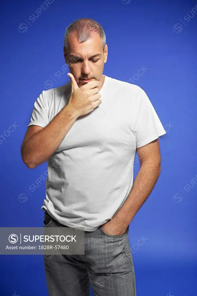 Portrait of Man Thinking   