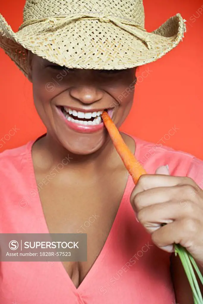 Woman Eating Carrot  
