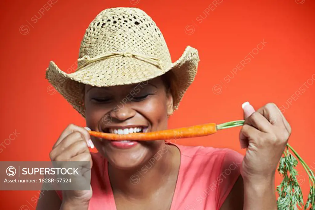 Woman Eating Carrot   