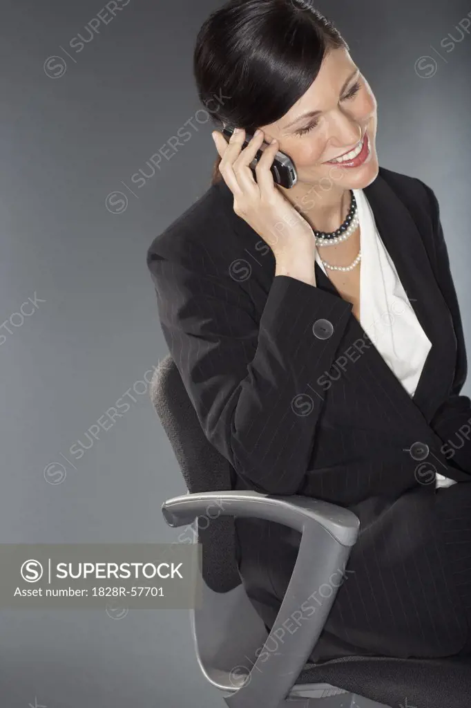 Businesswoman Talking on Cell Phone   