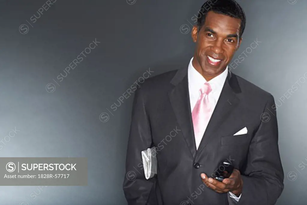 Businessman Reading Text Message   