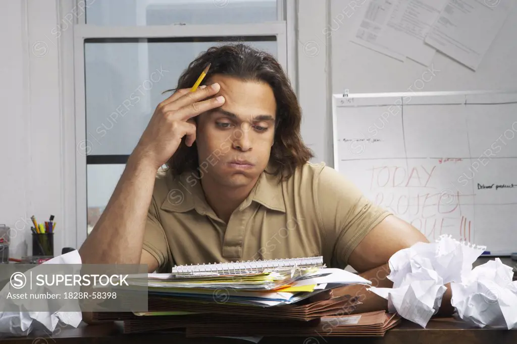 Stressed Out Man in Office   