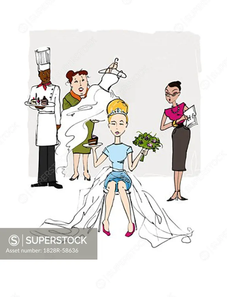 Illustration of Annoyed Bride   