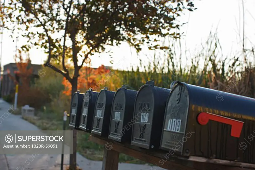 Row of Mailboxes, Ashland, Oregon, USA   