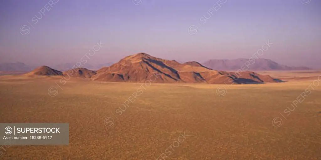 Overview of Landscape and Mountains, Naukluft Park, Namibia   