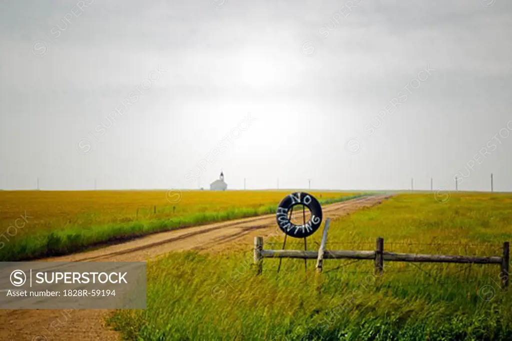 No Hunting Sign in Buffalo Gap, Custer County, South Dakota, USA   