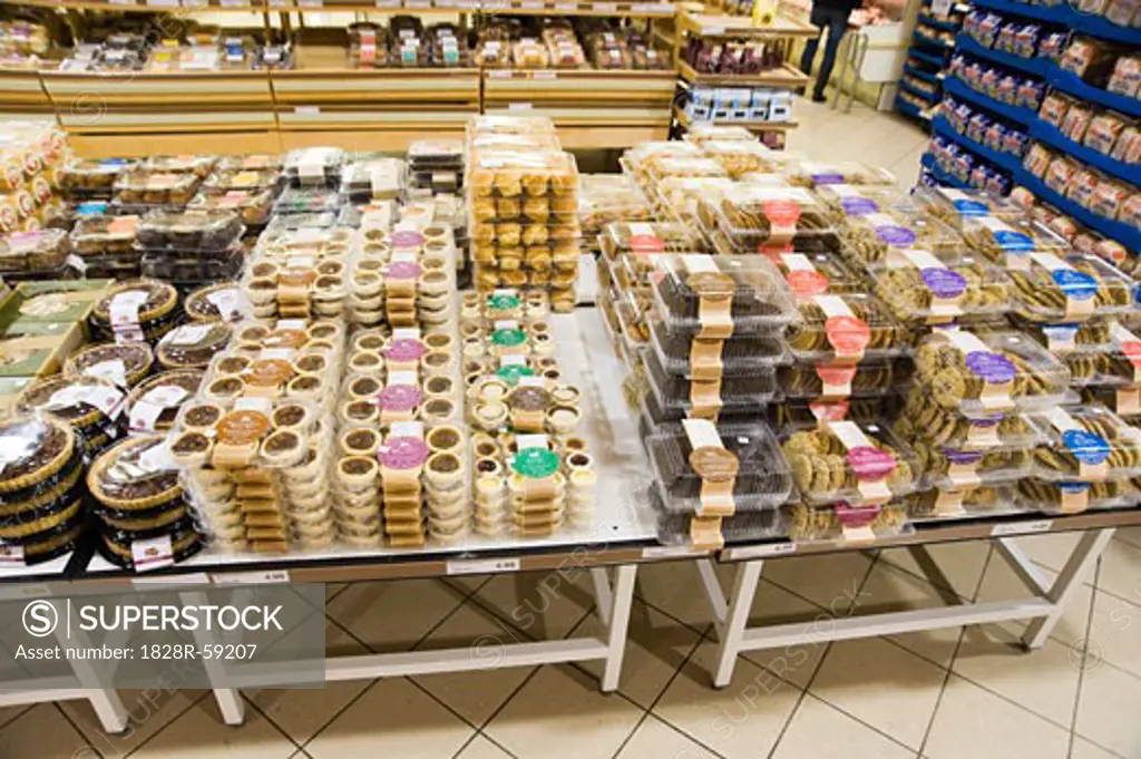 Packaged Desserts in Supermarket, Waterloo, Ontario, Canada   