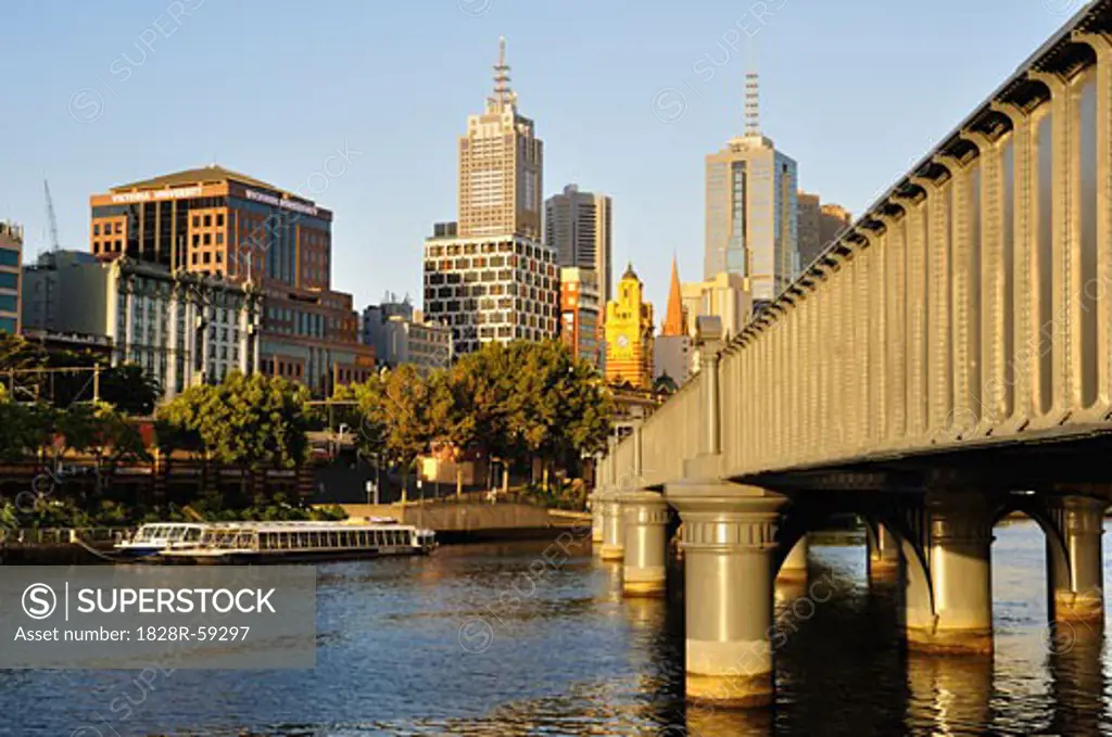 Melbourne Central Business District, Yarra River, Melbourne, Victoria, Australia   
