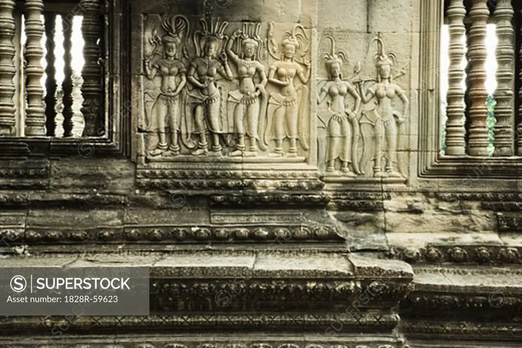 Bas-relief, Angkor Wat, Angkor, Cambodia   