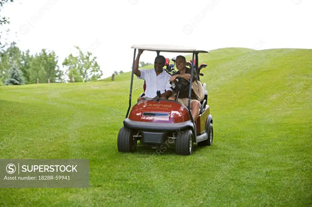 Men in Golf Cart, Burlington, Ontario, Canada   