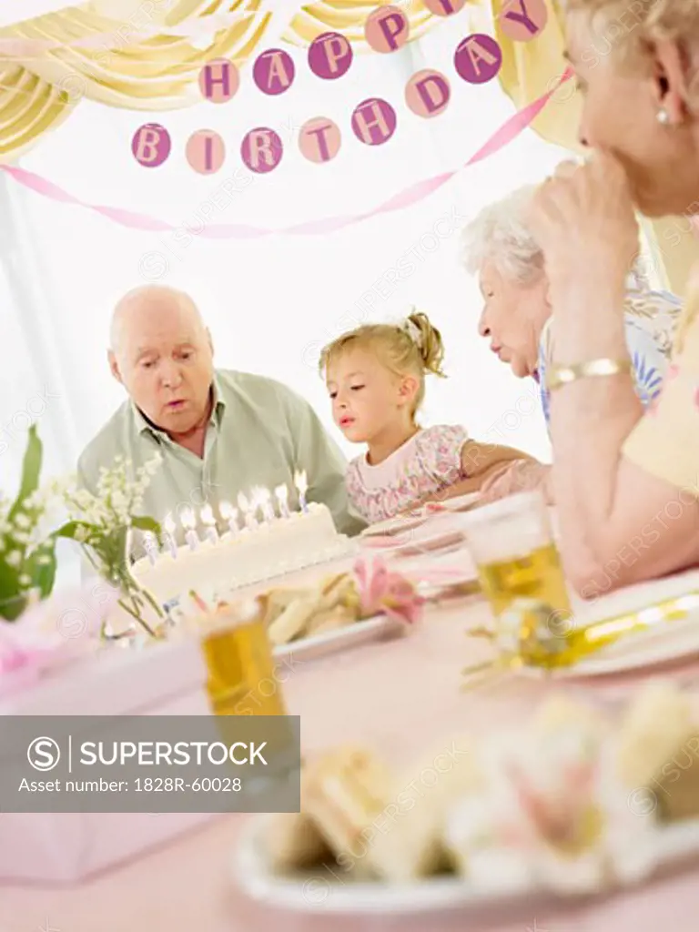 Seniors in a Retirement Home Celebrating a Birthday With Family   