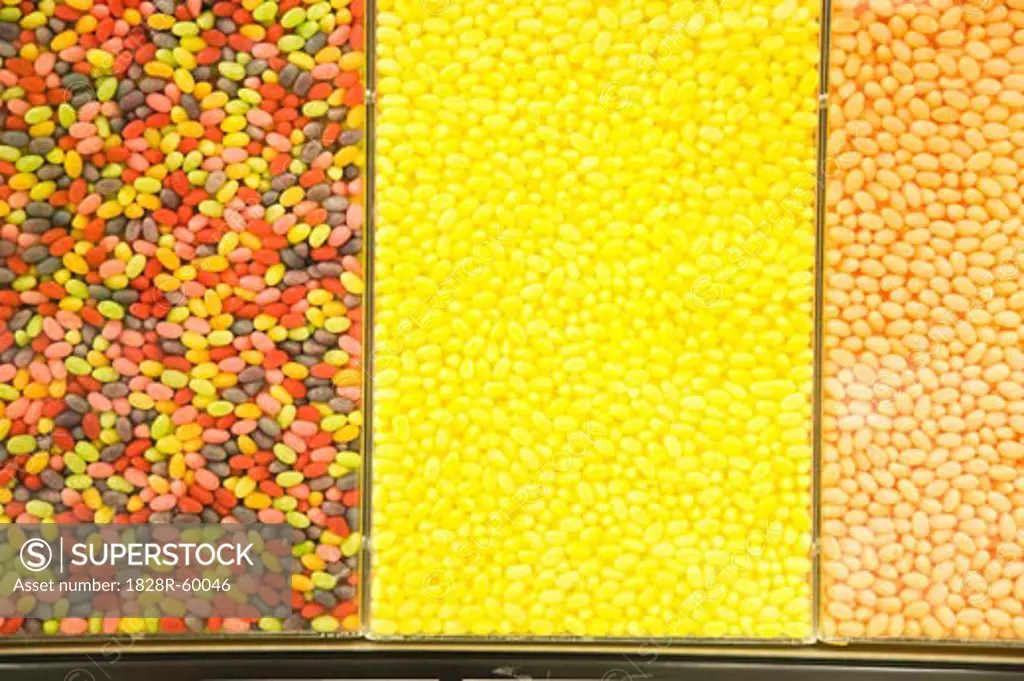 Closeup of Bulk Candy in Supermarket   
