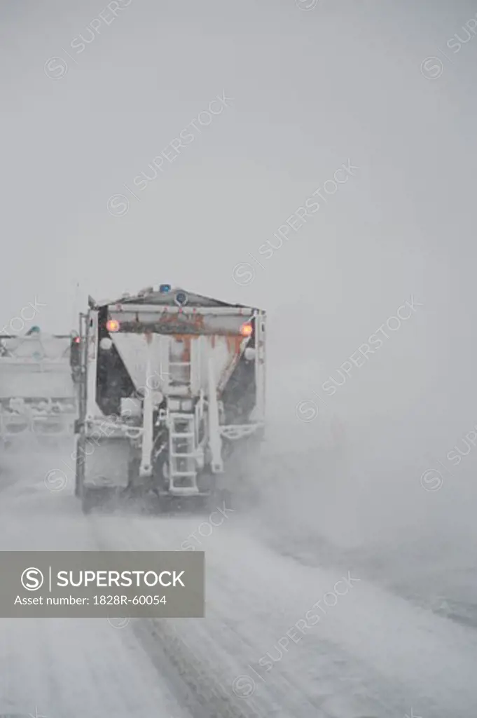 Snowplow on Highway, Ontario, Canada   