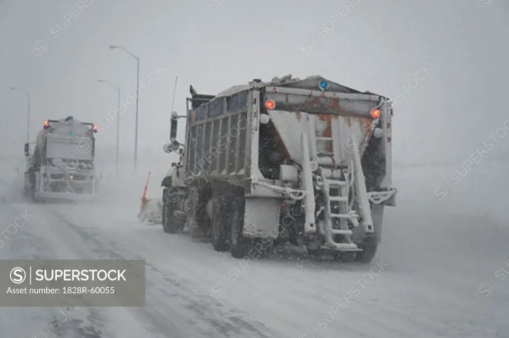 Snowplow on Highway, Ontario, Canada   