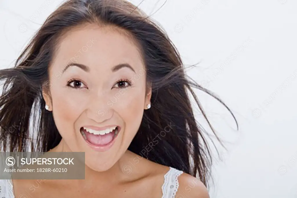 Close-up of Woman Looking Excited   