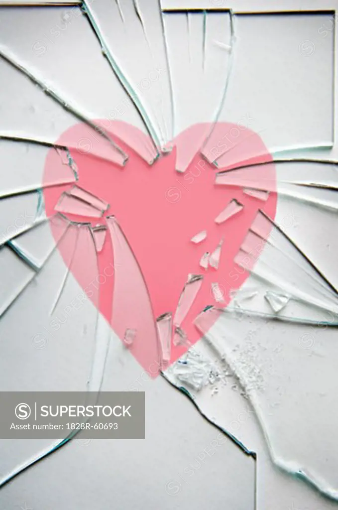 Picture of a Heart in a Broken Picture Frame   