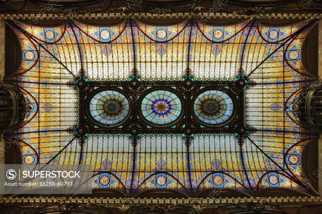 Stained Glass Ceiling in Gran Hotel Ciudad de Mexico, Mexico City, Mexico   
