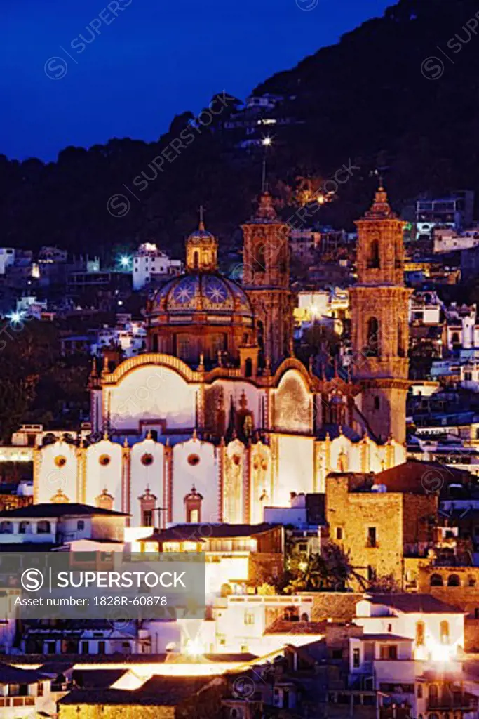 Church of Santa Prisca at Dawn, Taxco, Guerrero, Mexico   