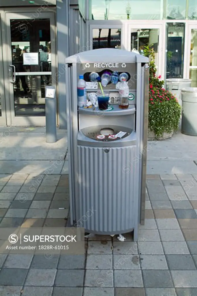 Overflowing Recycling Receptacle   