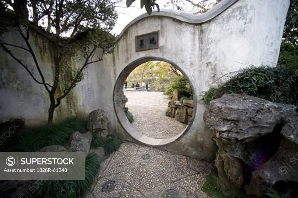 Round Doorway in Youyicun Garden, Suzhou, China   