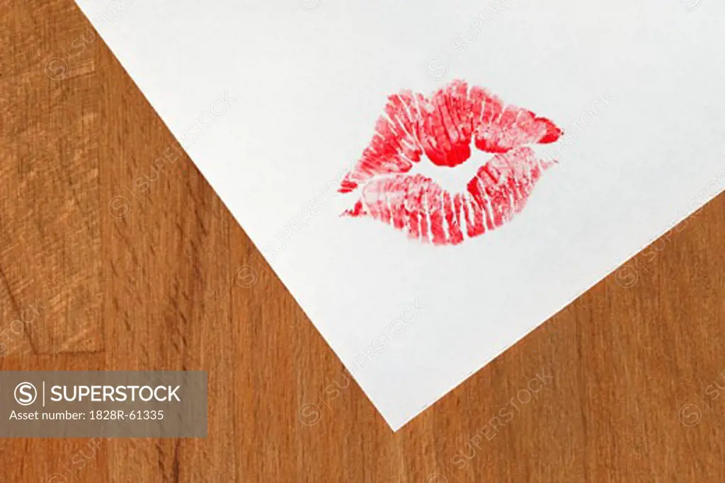 Lipstick Mark on a Piece of Paper