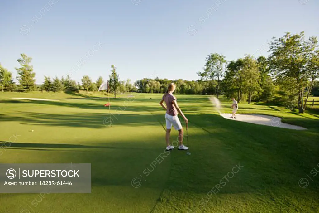 Couple Golfing, Burlington, Ontario, Canada