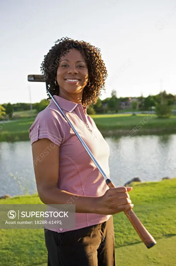 Woman Playing Golf, Burlington, Ontario, Canada   