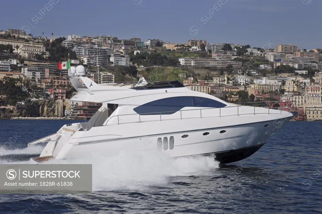 Side View of Motorboat Abacus 52, Naples, Italy   